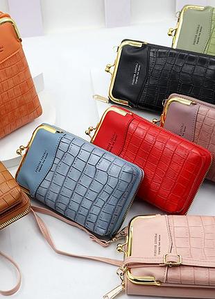 Женская мини сумочка клатч рептилия на плечо, маленькая сумка кошелек для телефона