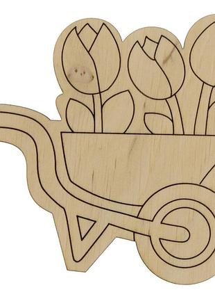 Тюльпан на візочку 9х10см фанера