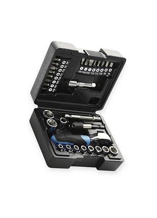 Набор инструмента 1/4" 31 шт, 4-13 мм с трещ., удленит., битодержатель, биты apro