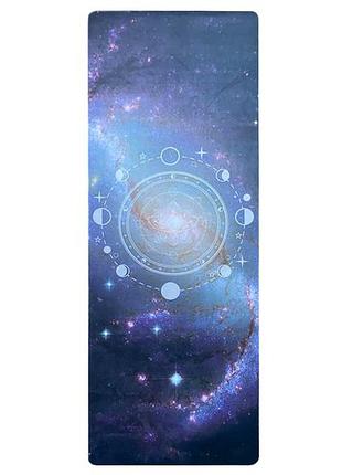 Коврик для йоги easyfit light bluemoon (замша-каучук) голубой