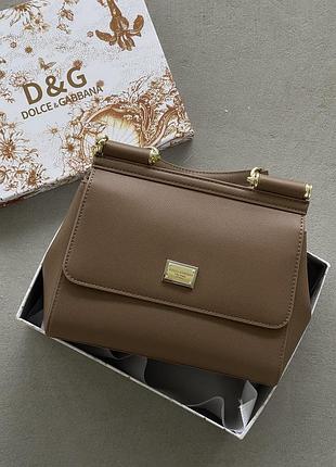 Сумка женская sicily 26cm коричневый дольче габбана