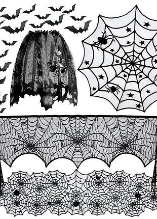Ткань на хэллоуин с летучими мышами набор one size черный