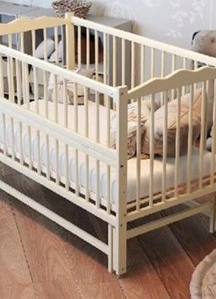 Ліжко babyroom веселка дубик маятник, відкидний бік бук слонова кістка