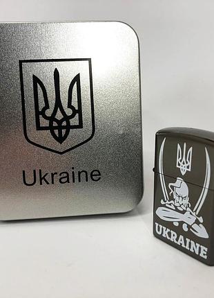 Дугова електроімпульсна запальничка usb україна (металева коробка) hl-449. колір: чорний