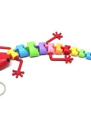 Уцінка. антистрес брелок "ящірка", червоний — відламана частина хвоста