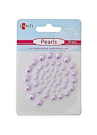 Набір перлин самоклеючих " santi" бузково-радужний (50 штук) 740131