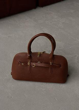 Сумка miu miu aventure nappa leather коричневый есть