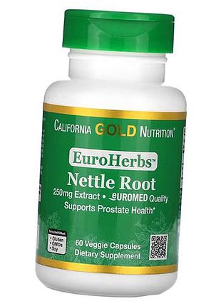 Екстракт кореня кропиви, euroherbs nettle root extract 250, california gold nutrition 60вегкапс (71427020)