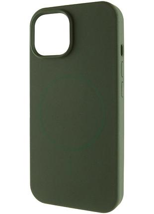 Чохол silicone case full protective (aa) no logo with magsafe для apple iphone 14 (6.1") зелений / cyprus green