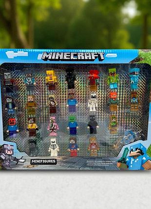 Фигурки конструктор лего 24 шт герои майнкрафт, набор фигурок человечки minecraft