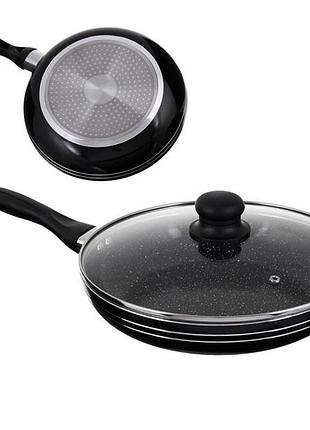 Сковорода с крышкой unique un-5165 26 см и с внешним и внутренним антипригарным покрытием