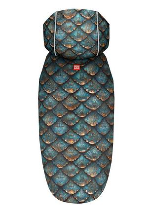 Дождевик-накидка с капюшоном для собак waudog clothes, рисунок "чешуя", xxs, а 23-26 см, b 30-36 см, с 15-20