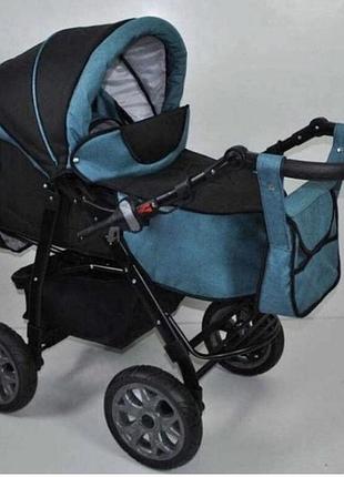 Коляска 3 в 1 с люлькой viki карина лен