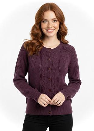 Вязаная кофточка кардиган бордо