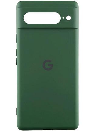 Чохол silicone cover lakshmi full camera (aa) with logo для google pixel 7 pro бузковий / dasheen зелений / dark green