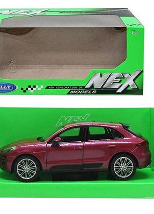 Уценка. машина металл porsche macan turbo 1:24 вишневая - отломанное одно зеркало