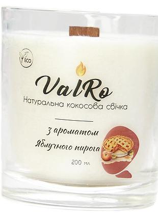 Аромасвеча с деревянным фитилем яблочный пирог v-300 200мл белый (76632003), valro