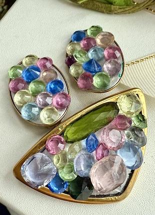 Комплект брошка + кліпси вінтаж