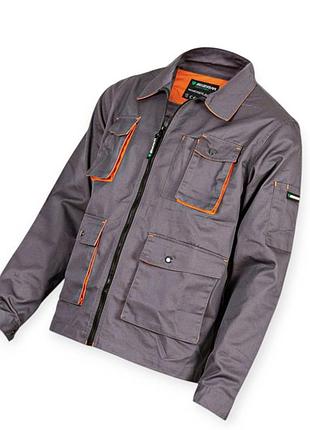 Куртка рабочая newcastle-jk от грязи, l полиестер/хлопок, дышащяя ткань, удлиненная спинка, 7 карм. sizam