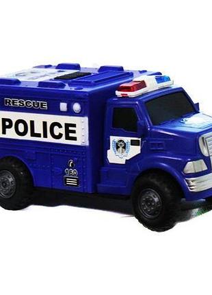 Уценка. машина инерционная полицейский фургон - нет одного колеса