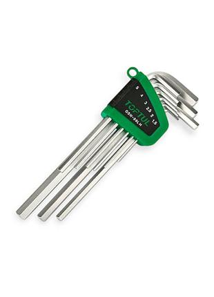 Набор ключей шестигранных длинных hex 1,5-10 мм, 9 шт. сталь s2 toptul