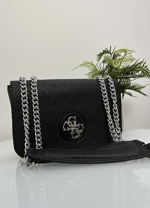 Жіноча сумка guess zadie total black (дефект)