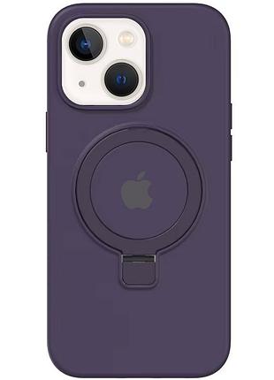 Чохол silicone case full protective with ring для apple iphone 13 / 14 (6.1") dark blue purple