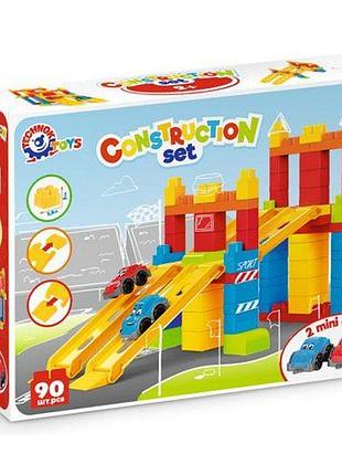 Конструктор с машинками "горки" (90 элем) (6825)