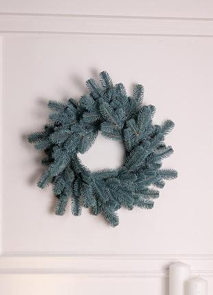 Искусственный рождественский венок голубой праздничный 60 см td-vinbl