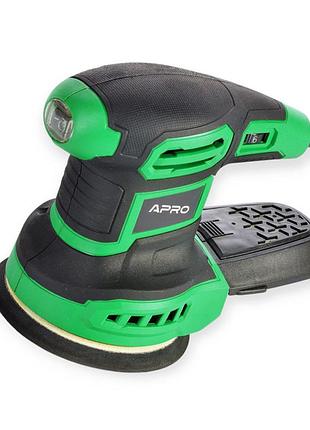 Шліфувальна машина ексцентрикова 500 вт, 6000-14000 об/хв, 125 мм, хід ексцентрика 2 мм apro