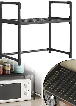 Настільний кухонний стелаж під мікрохвильовку з полицею для посуду спецій yh-6616-1 (20)