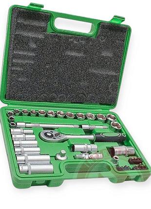 Набор инструмента 3/8" 39 шт, 8-22 мм с трещ., удленит., кардан, свечн., удлин. головк, биты intertool