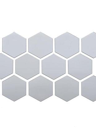 Зеркальный декор акриловый самоклеющийся 80*70мм серебро, 12шт (d) sw-00002511