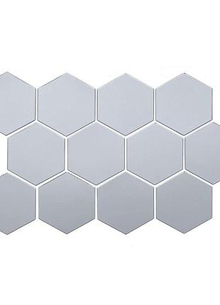 Дзеркальний декор акриловий самоклеючий 125*105мм срібло,12шт (d) sw-00002513