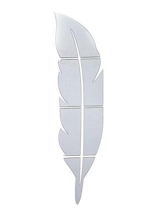 Зеркальный декор акриловый самоклеющийся перо серебро, 6шт (d) sw-00002505