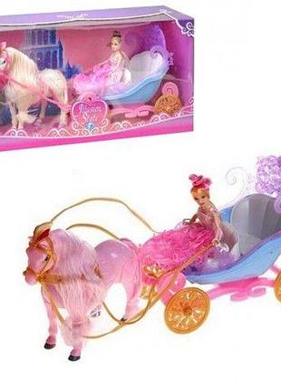 Уценка. карета музыкальная с куклой - отсутствует звук, порвана упаковка