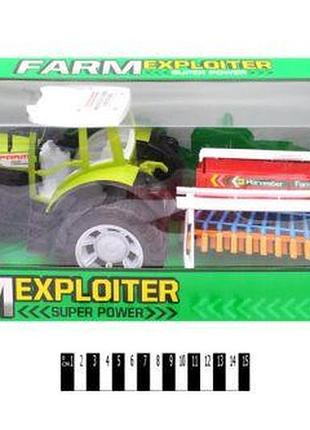 Уценка. трактор "ферма" с сеялкой - два колеса у прицепа обломаны