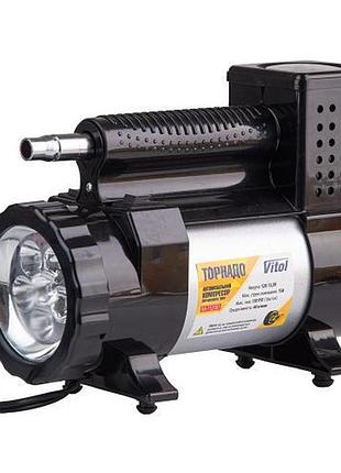 Компрессор торнадо ка-т12181 150psi для легковых автомобилей и кроссоверов с фонарем и шлангом 3м ve-33