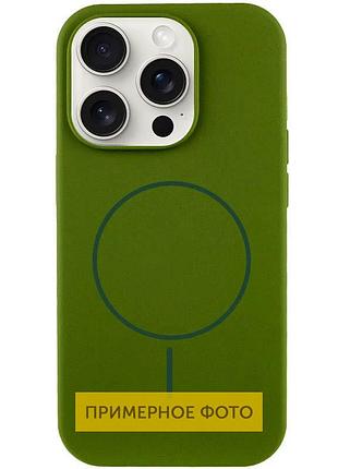 Чохол silicone case full protective (aa) no logo with magsafe для apple iphone 13 (6.1") зелений / dark olive
