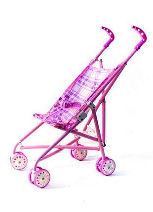 Уцінка. коляска-тростина для ляльок "кліточка" — тріснена ручка