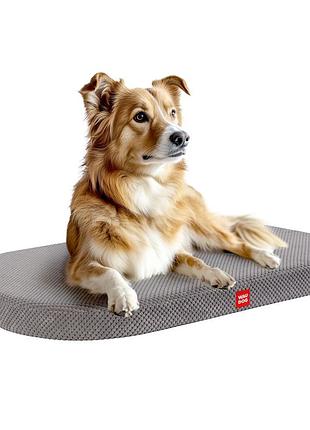 Лежанка для собак waudog relax, дорис велюр, со съемным чехлом, l, ш 100 см, дл 70 см, серый