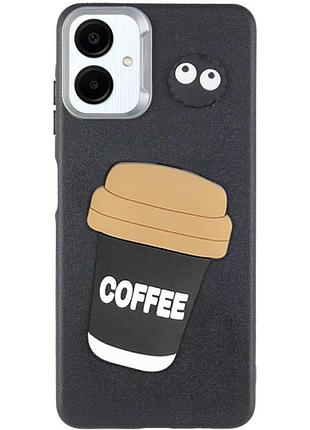 Чохол tpu leather toys для samsung galaxy a06 coffee / black