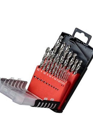 Набор свёрл по металлу р6м5 19шт (1,0-10,0 мм) пласт. футляр ultra