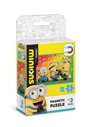 Магнитный пазл "миньоны", 16 элементов