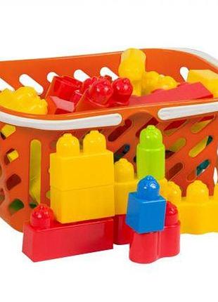 Уценка. конструктор на 34 детали в корзине красный - треснуты несколько деталей