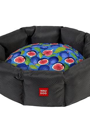Лежанка для собак waudog relax, рисунок "инжир", m, ш 42 см, дл 52 см, в 19 см