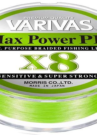 Шнур varivas max power pe x8 150m (lime green) #1.0/0.165mm 20.2lb/9.16kg