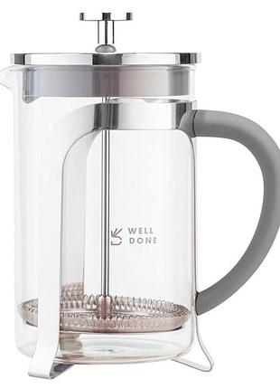 Френч-пресс well done wd-8016b с ручкой soft-touch 600 мл