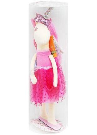 М'яка іграшка "єдиноріг принцеса", 50 см (рожева)