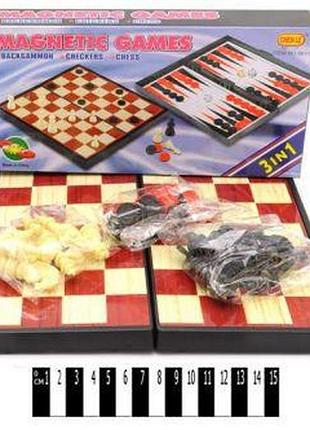 Уцінка. магнітна гра 3 в 1 (шахимати, шашки, нарди) — відклеїлася дошка